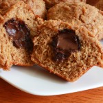Whole Wheat Banana Buttermilk Nutella/Truffle Muffins