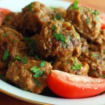 Mexican Meatballs with Roasted Garlic, Chipotle & Tomatillo Sauce