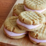 PBJ Sandwich Cookies with Strawberry Marshmallow Cream Cheese Filling