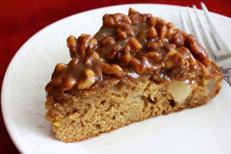 Caramel Pear and Walnut Cake The Daring Gourmet