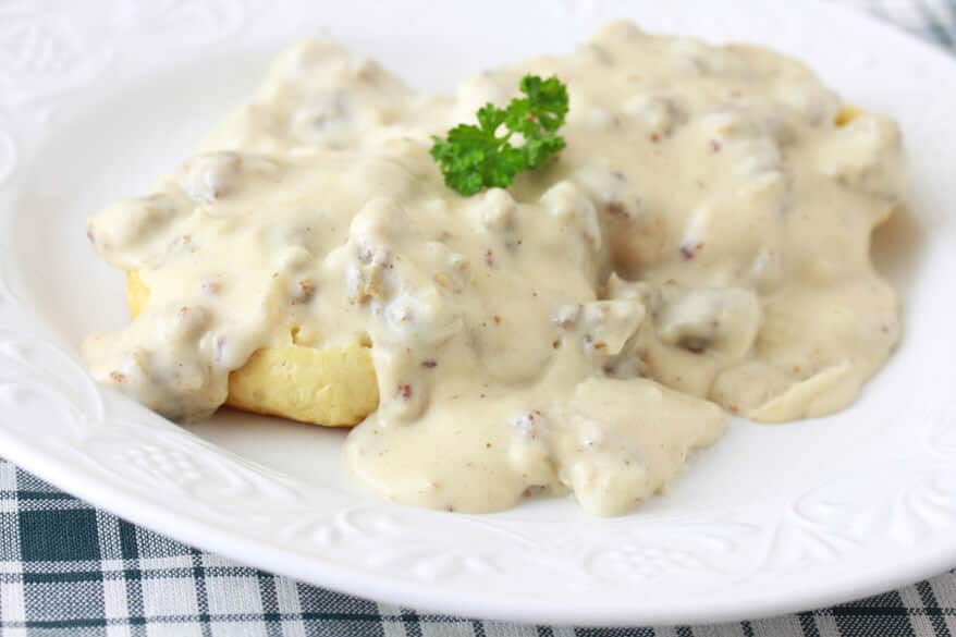 Southern-style Sausage Gravy & Biscuits - The Daring Gourmet
