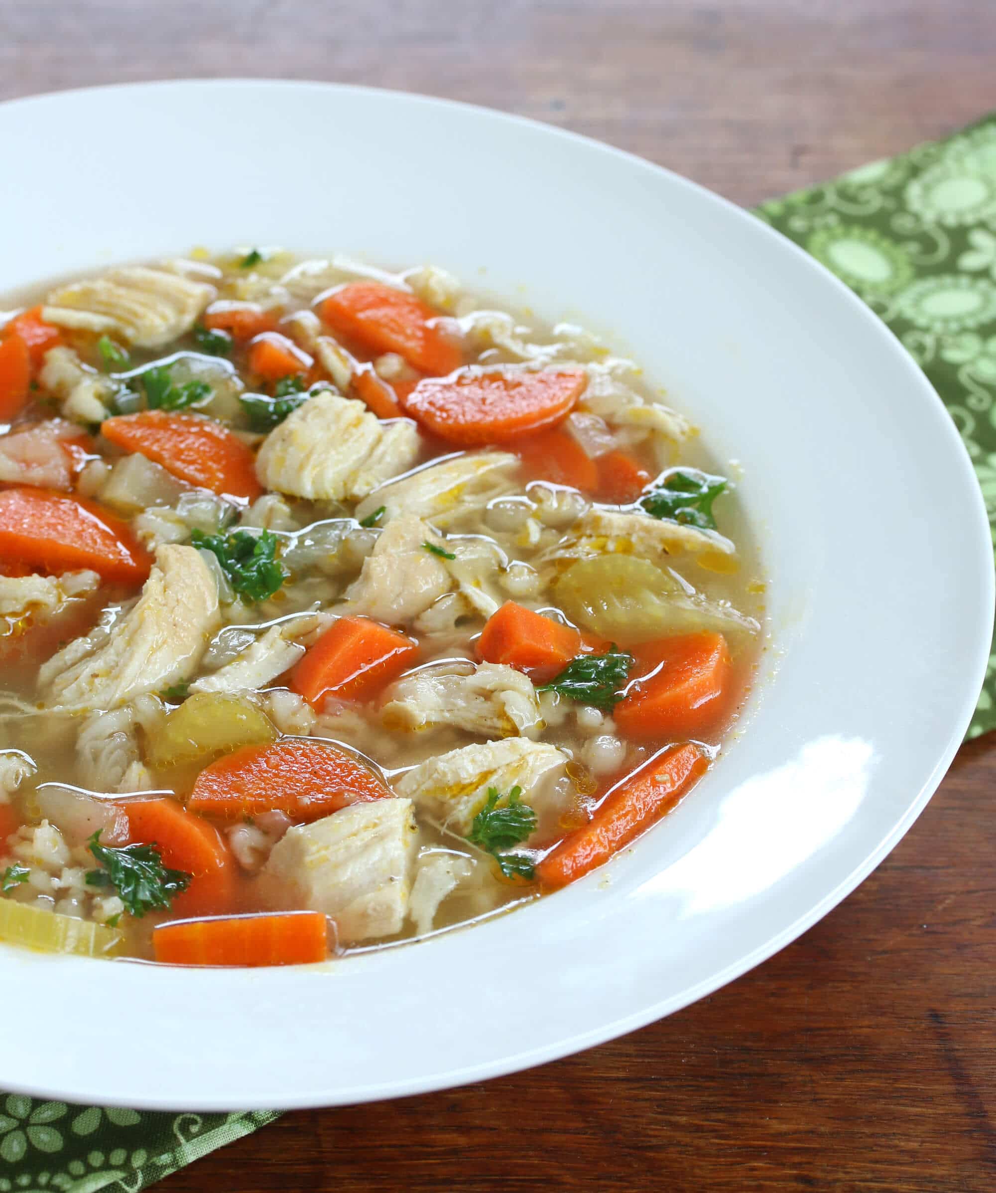 Chicken Barley Soup - The Daring Gourmet