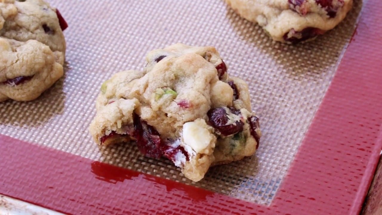 White Chocolate Cranberry Pistachio Cookies