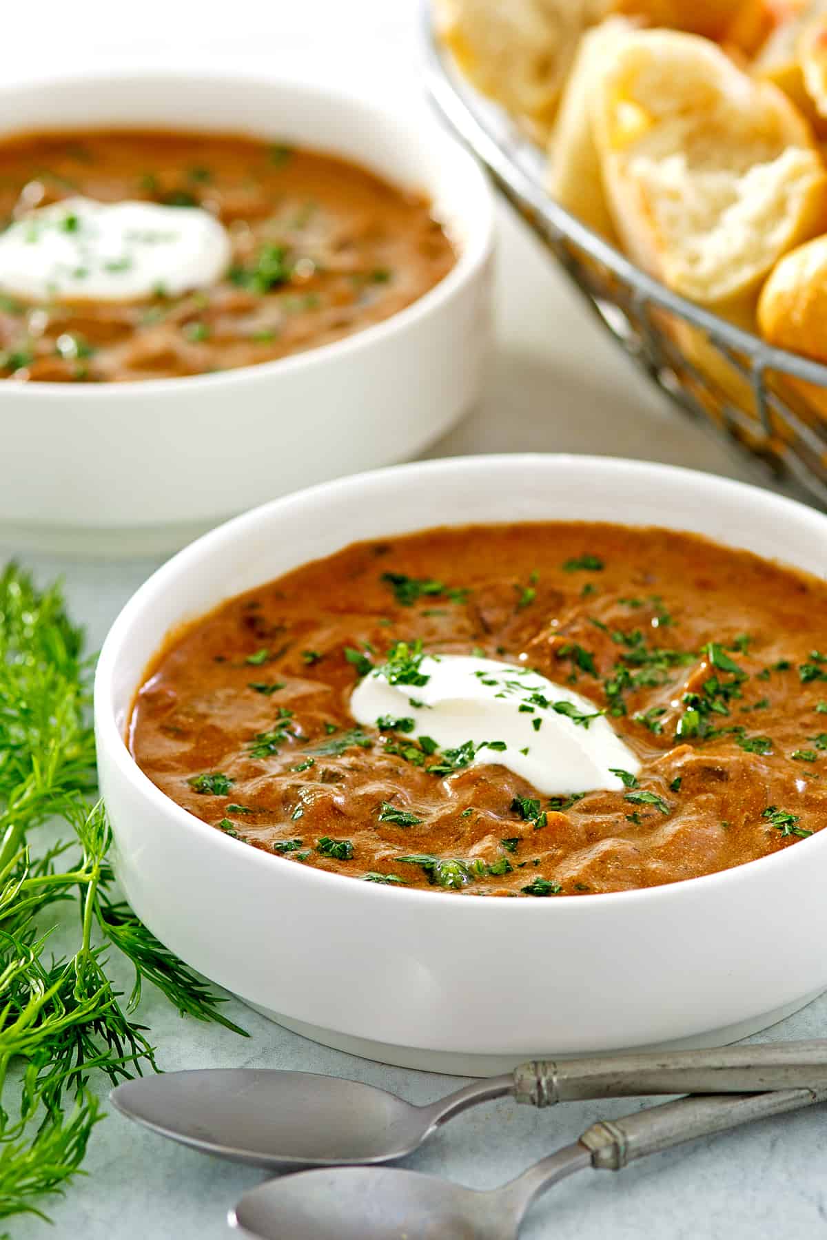 hungarian mushroom soup recipe vegetarian vegan dill cream 