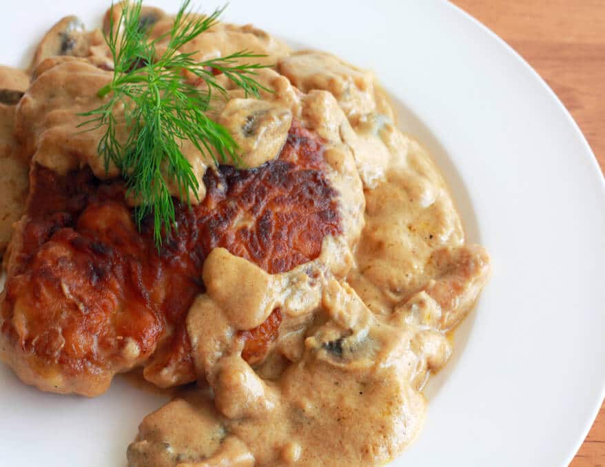german pork chops recipe hunter's creamy mushroom gravy