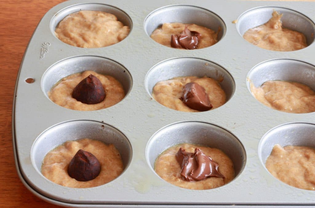Banana Truffle Muffins prep 9