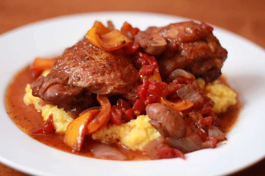 Chicken Cacciatore with Polenta