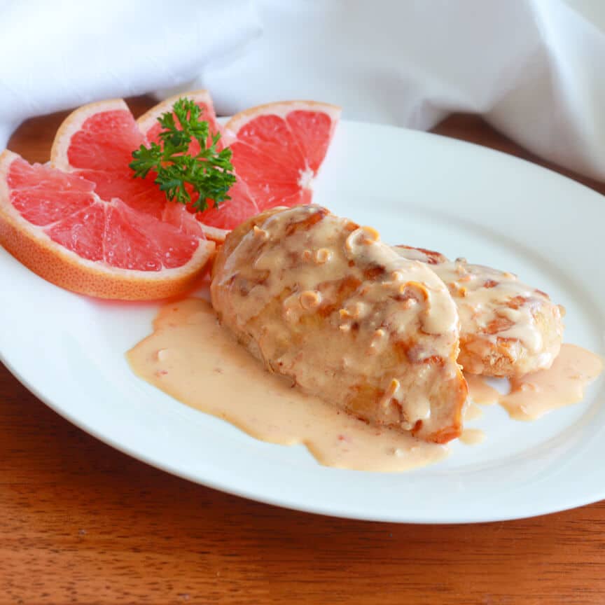 chicken with pink grapefruit cream sauce recipe pan seared easy