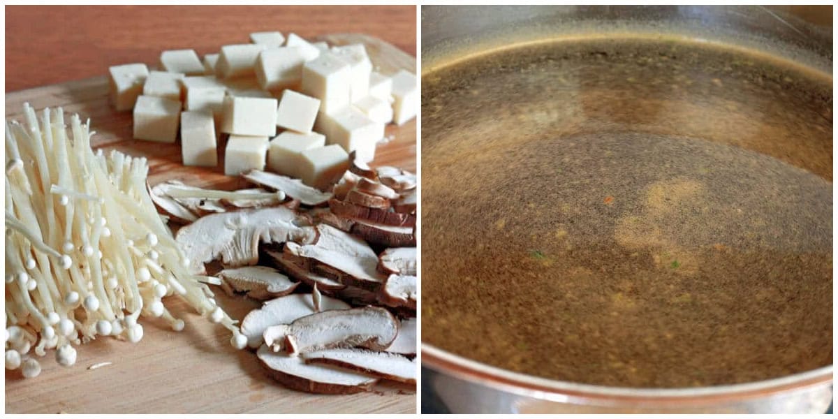preparing the ingredients and broth