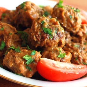 mexican meatballs recipe beef pork chorizo roasted garlic tomatillos chipotle adobo sauce authentic traditional