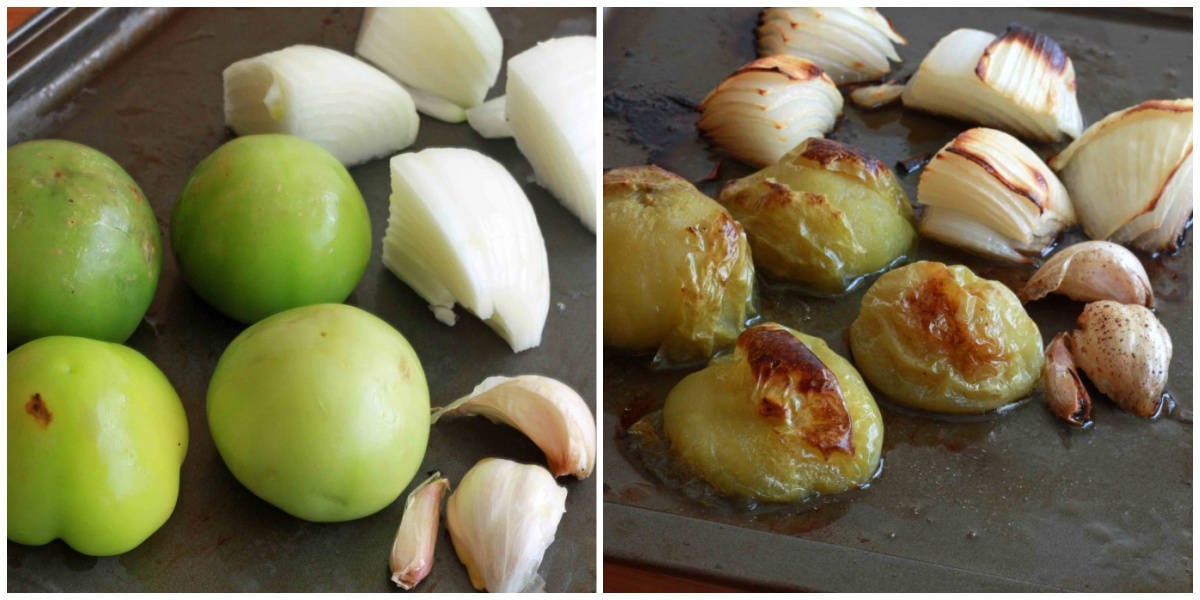 roasting the veggies in the oven