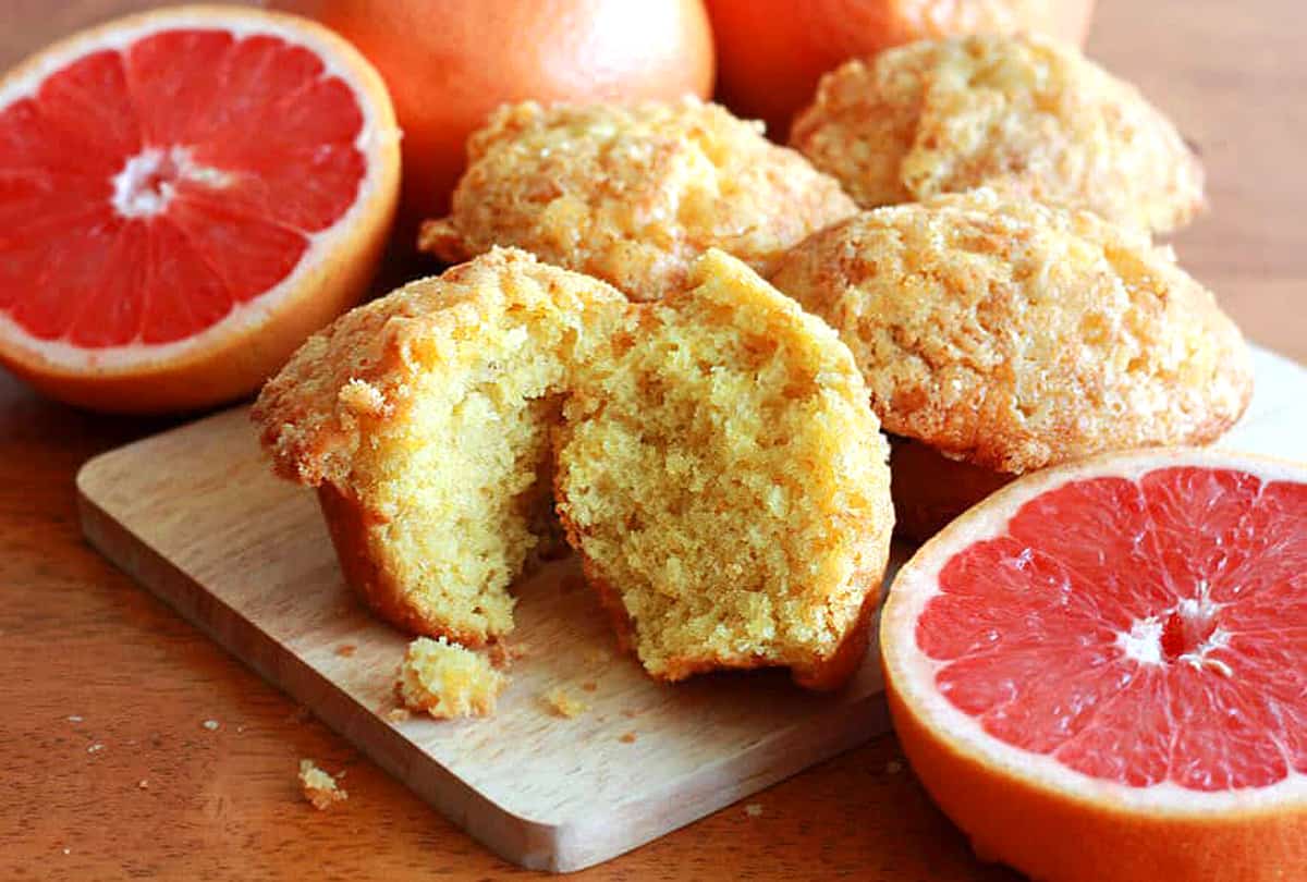 grapefruit muffins recipe pink buttermilk topping