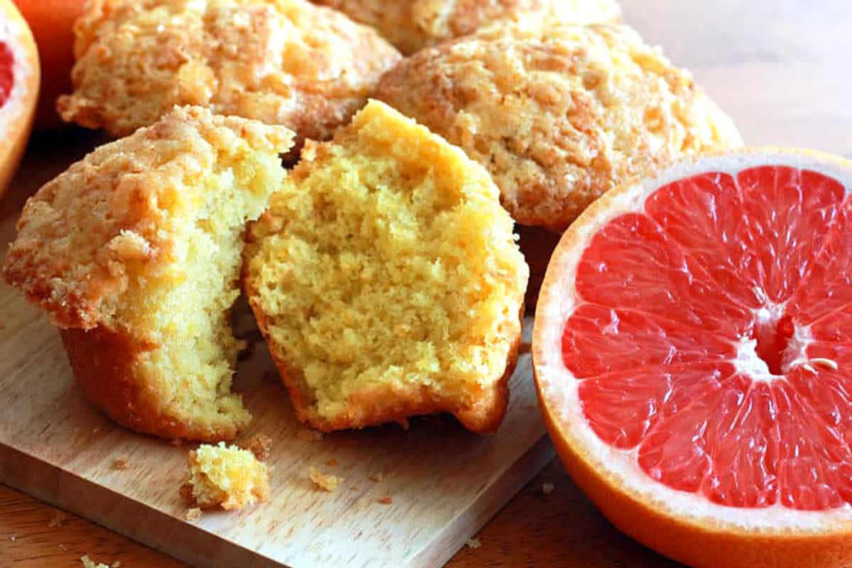 grapefruit muffins recipe pink buttermilk topping