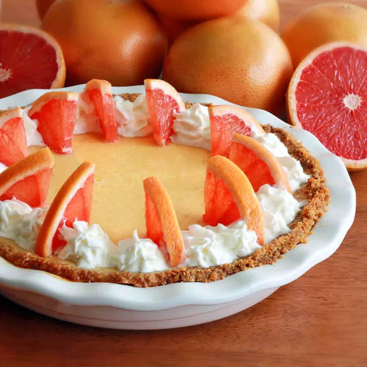 grapefruit pie recipe pink cream creamy condensed milk citric acid egg yolks zest juice