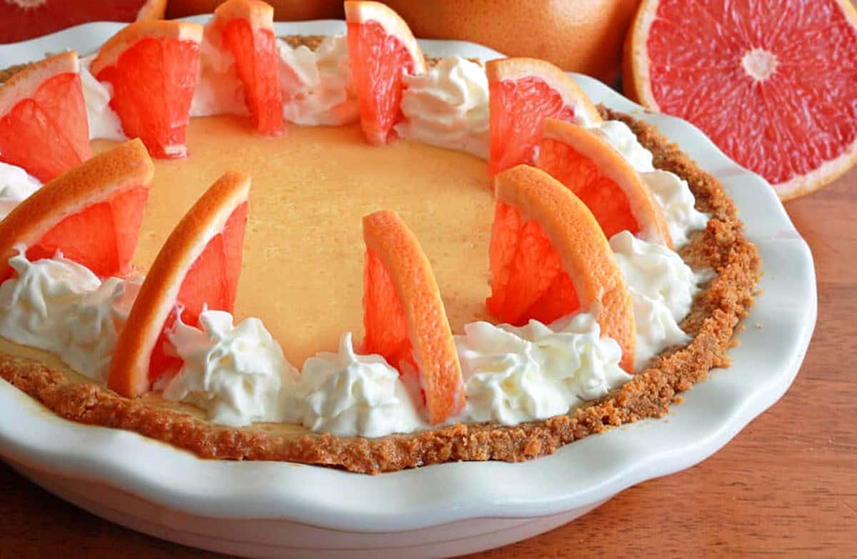 grapefruit pie recipe pink cream creamy condensed milk citric acid egg yolks zest juice