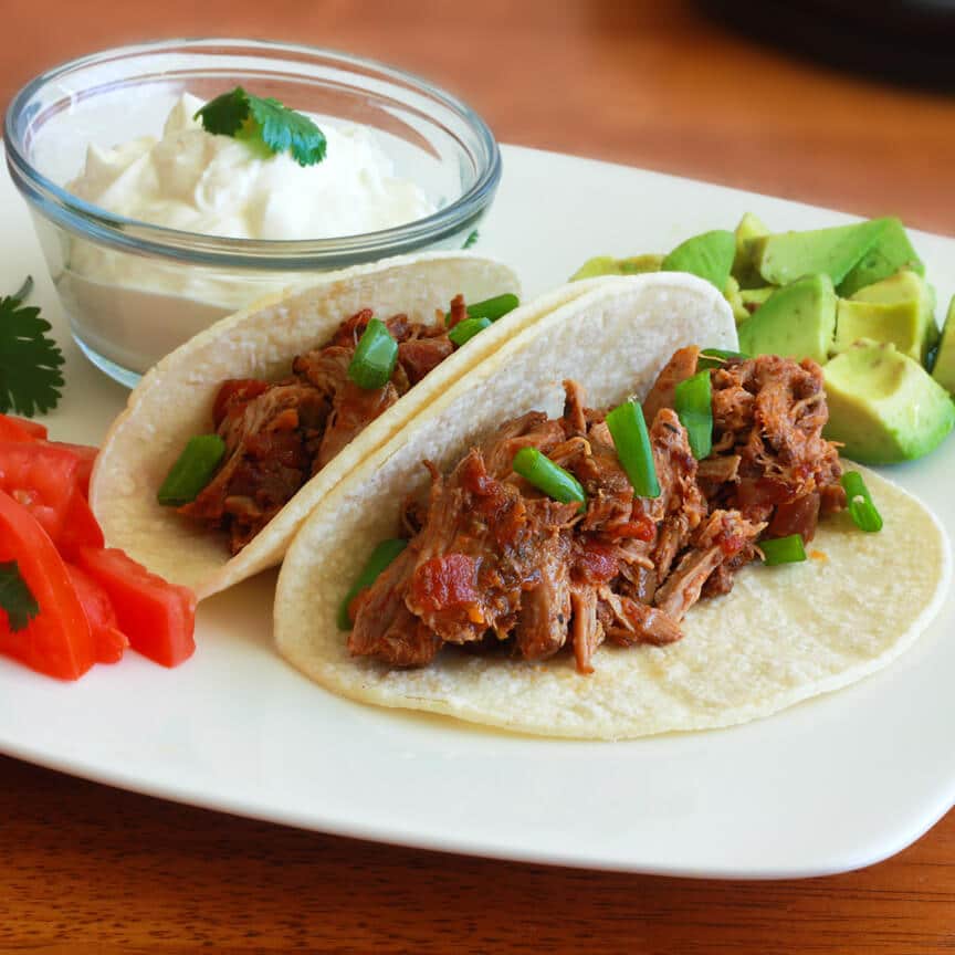 Tinga Poblana tacos burritos tostadas pork slow cooker chipotle pulled pork