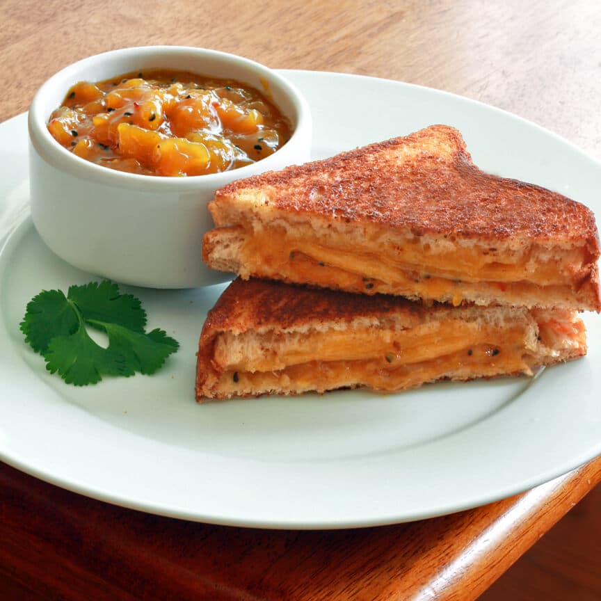 Grilled Cheese Mango Chutney Sandwich