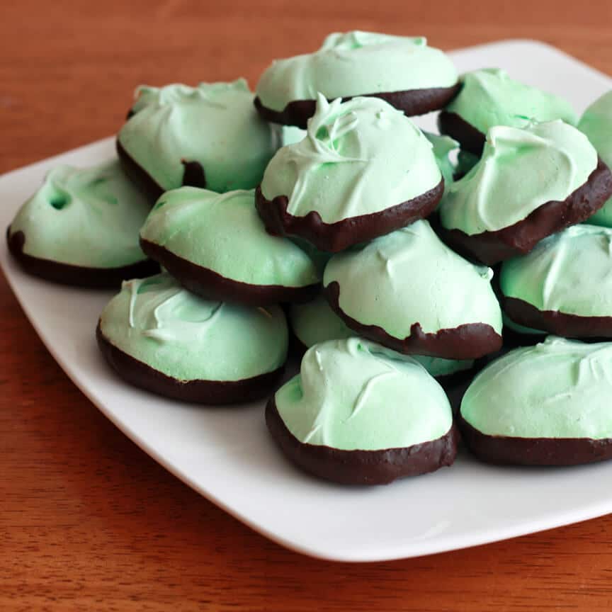 St. Patrick's Day Mint Chocolate Meringues