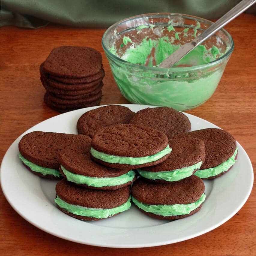 St. Patrick's Chocolate Mint Sandwich Cookies