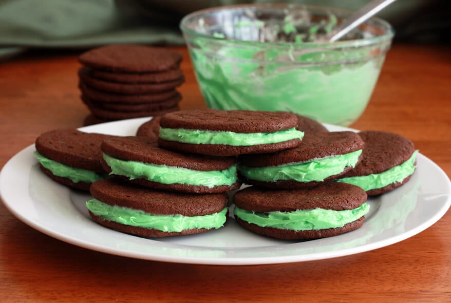 St. Patrick's Chocolate Mint Sandwich Cookies