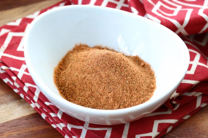 homemade seasoning blend in white bowl