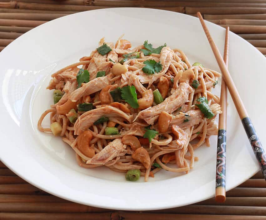 Sichuan Chicken and Cashew Noodles 