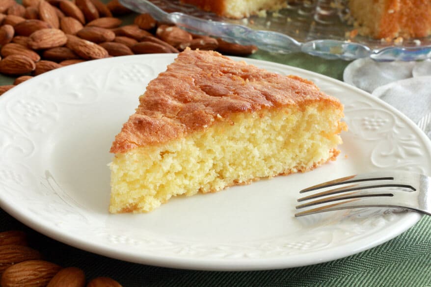 French Almond Cake with Green Tea Honey Glaze