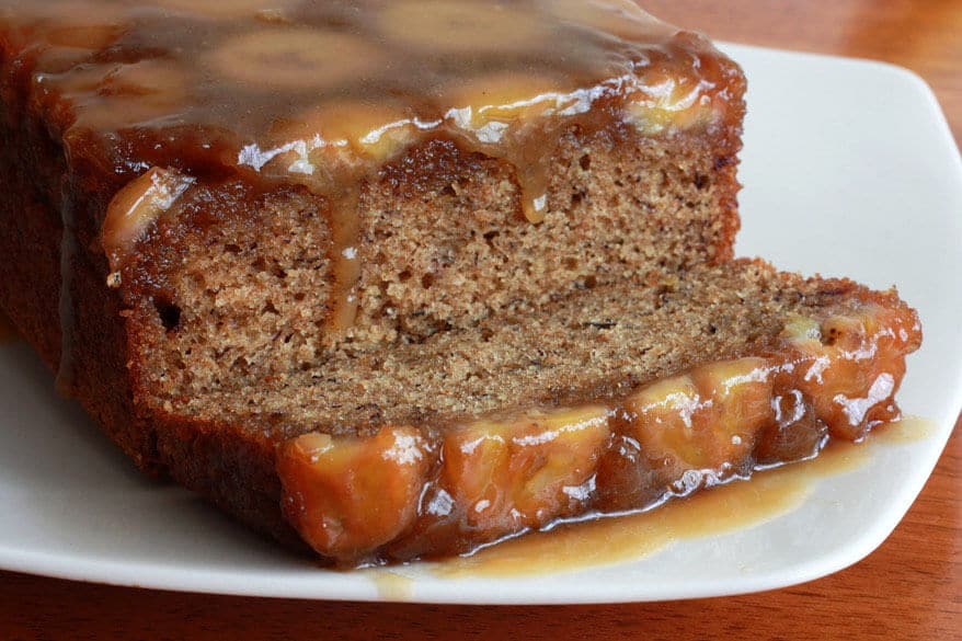 caramel banana upside down bread cake recipe