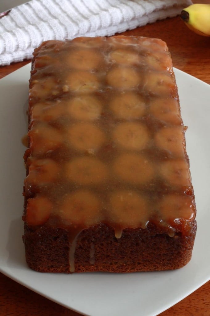 caramel banana upside down bread cake recipe