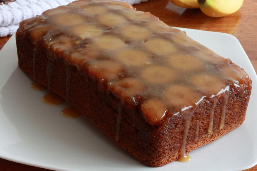 caramel banana upside down bread cake recipe