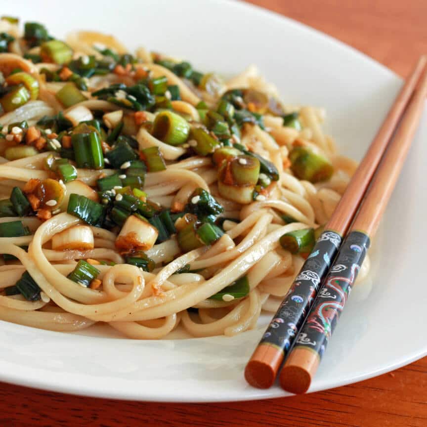 ginger scallion noodles recipe chinese Asian japanese green onions