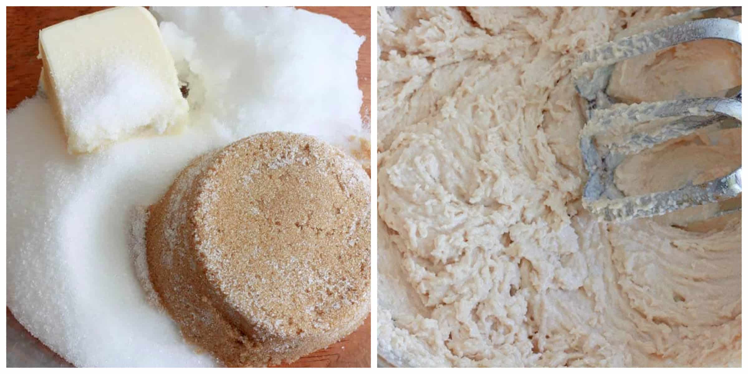 beating butter and sugar in mixing bowl