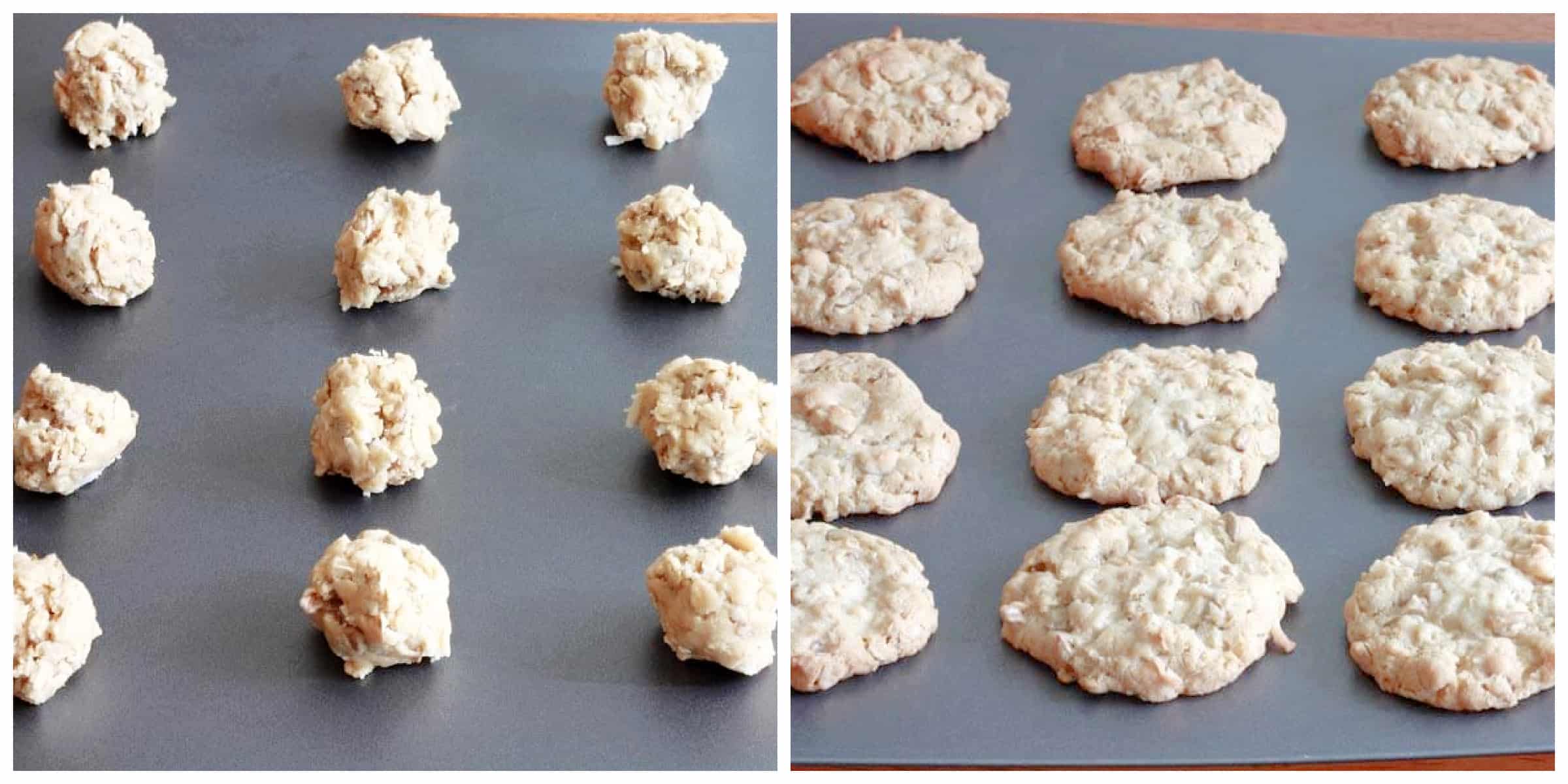 baking cookies on cookie sheet