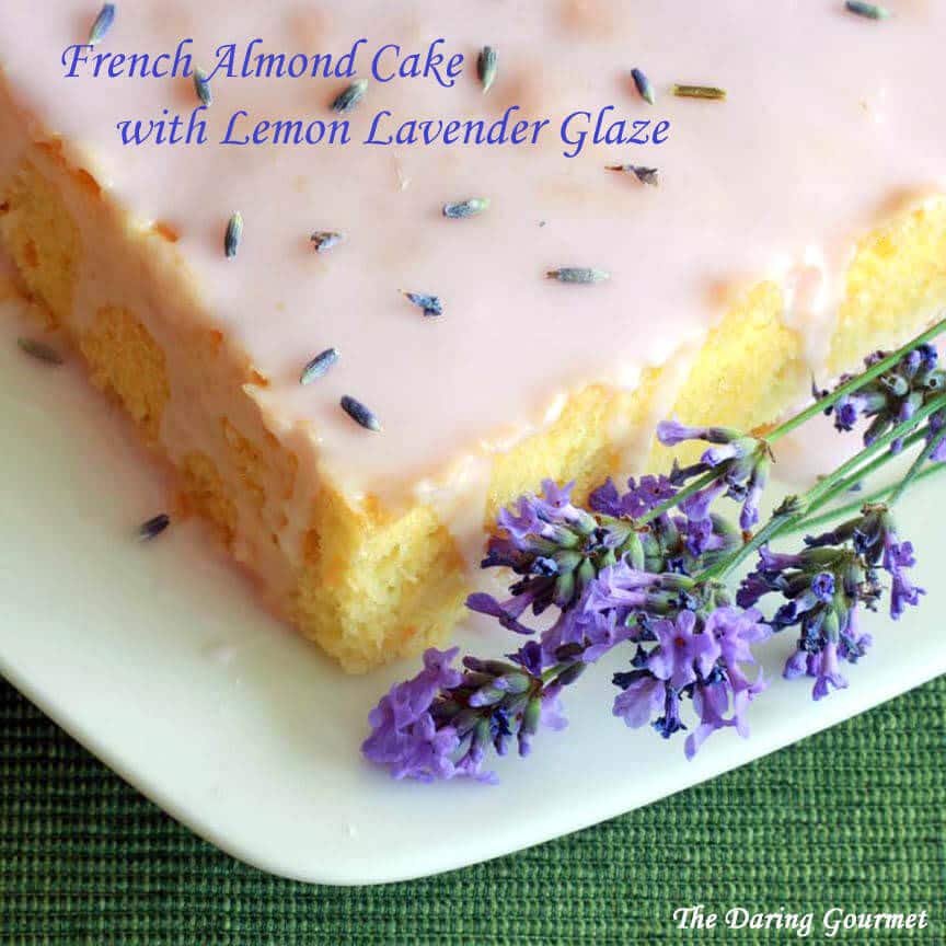 French almond cake recipe lavender lemon glaze