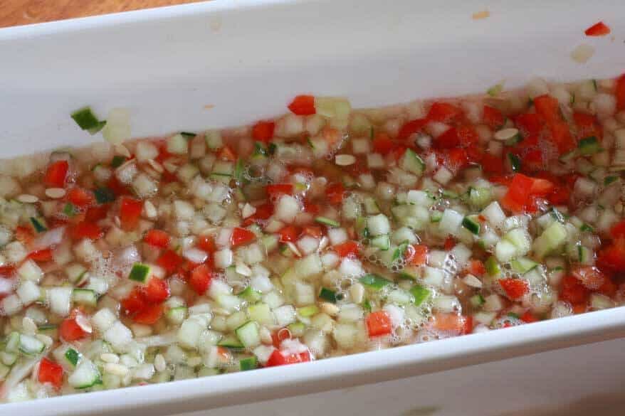 soaking veggies