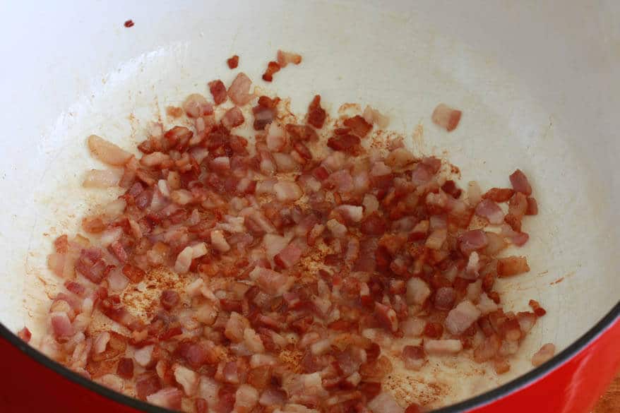 frying bacon