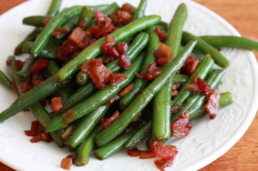 Southern Style Green Beans with Caramelized Onions and Bacon