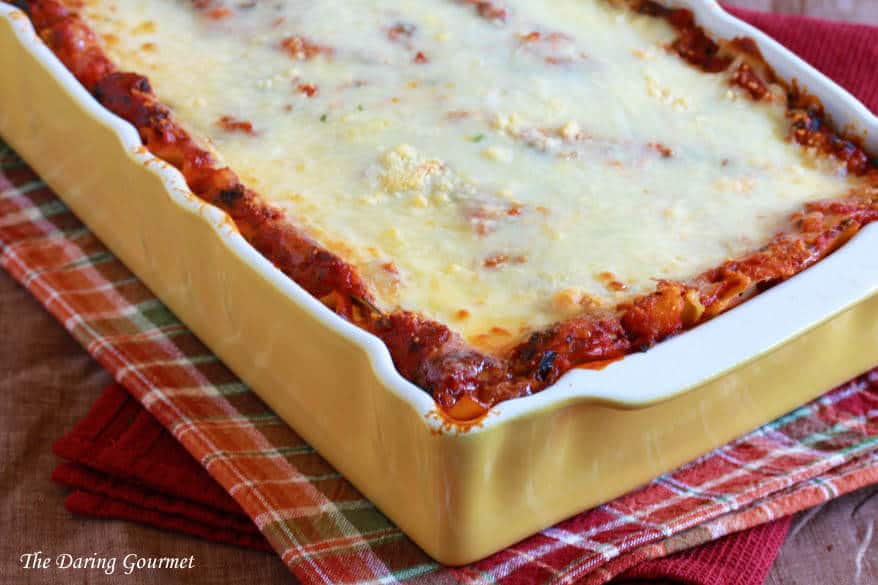 Pumpkin Kale and Sausage Lasagna 