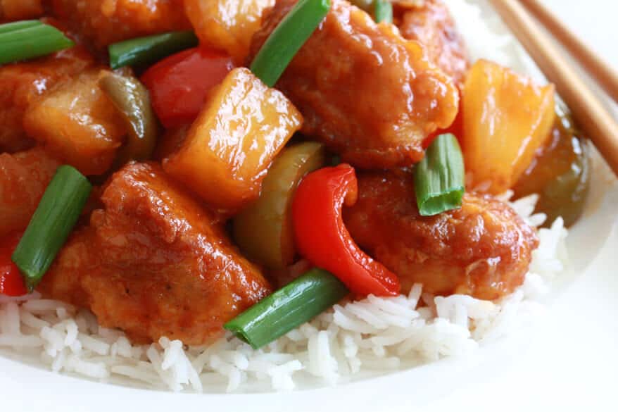 sweet sour chicken chinese asian pineapple bell peppers best recipe