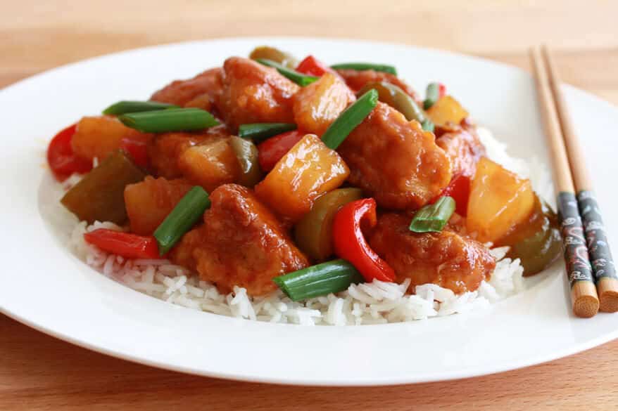 sweet sour chicken chinese asian pineapple bell peppers best recipe