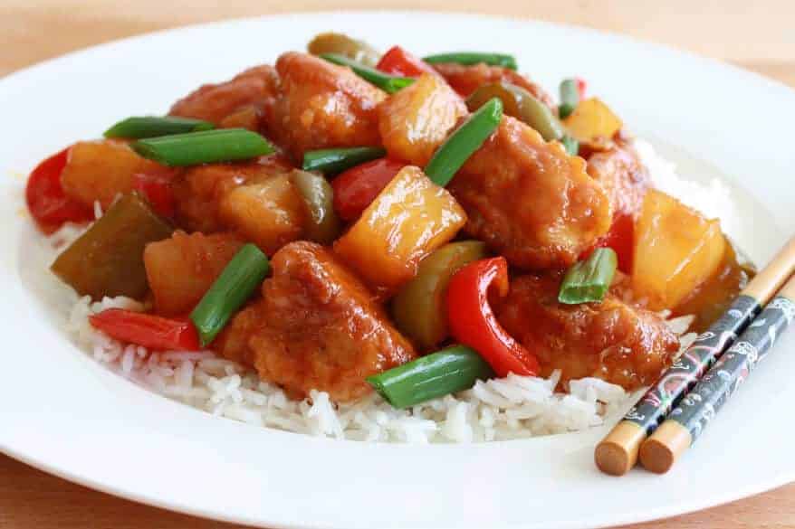 sweet sour chicken chinese asian pineapple bell peppers best recipe