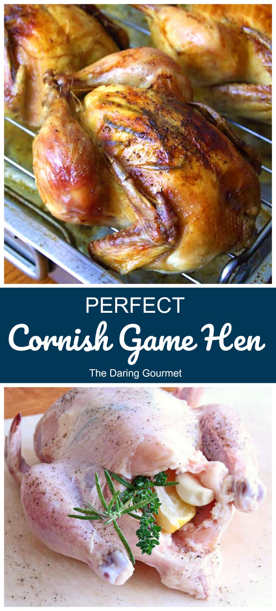 cornish game hen recipe best roasted lemon garlic herb rosemary thyme crispy skin