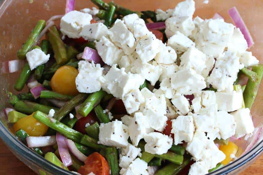 Grilled Asparagus Greek Salad prep 14