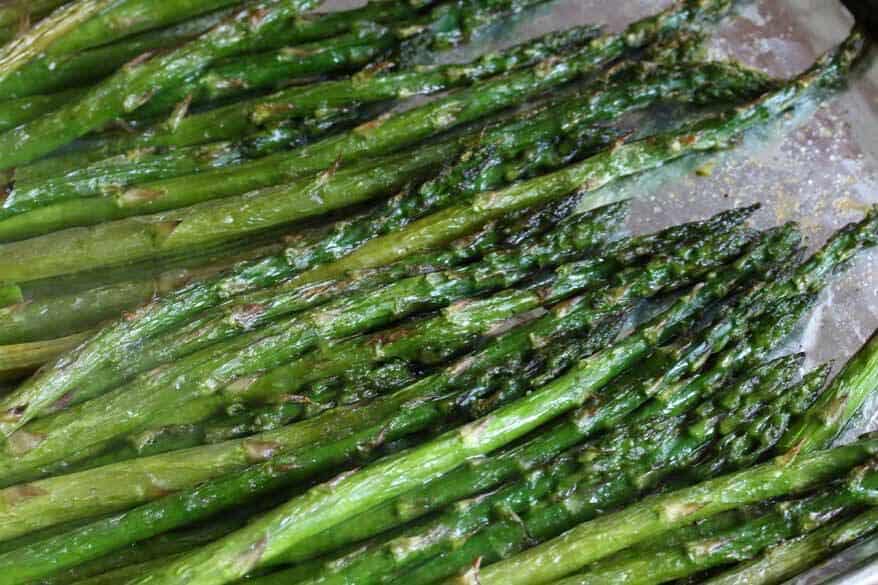 Greek Style Grilled Asparagus Salad with Tomatoes and Feta Cheese