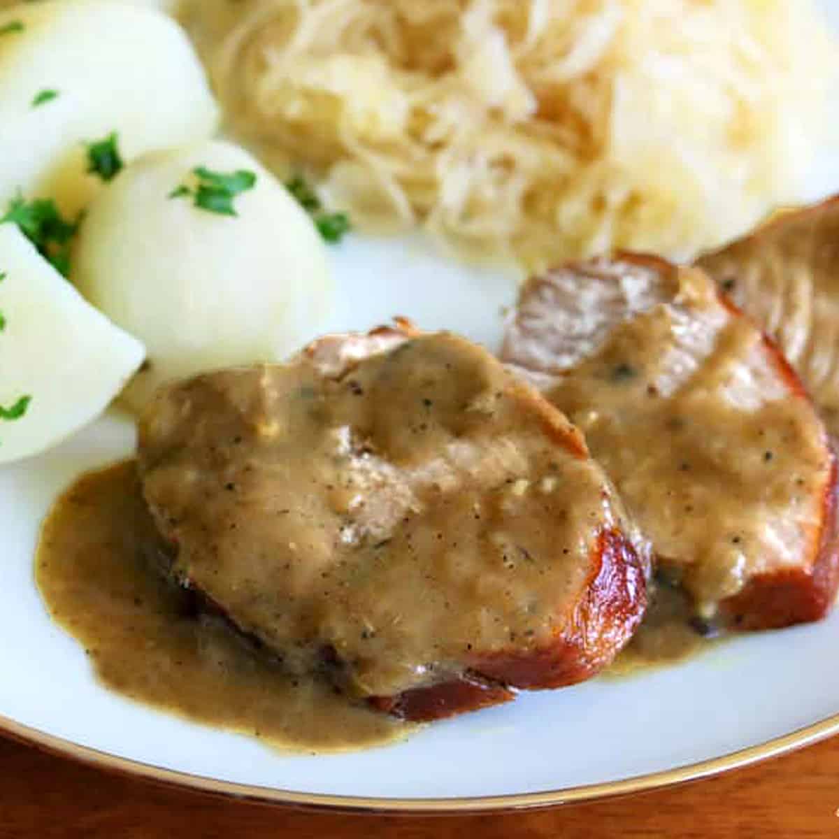 senfbraten recipe german roast pork with mustard gravy traditional authentic