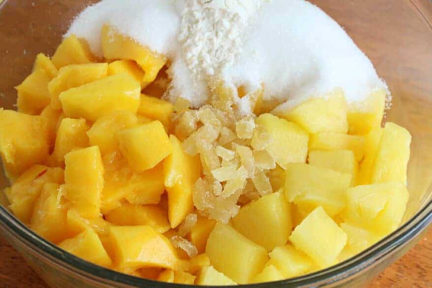 Mango Pineapple Crumble prep 2