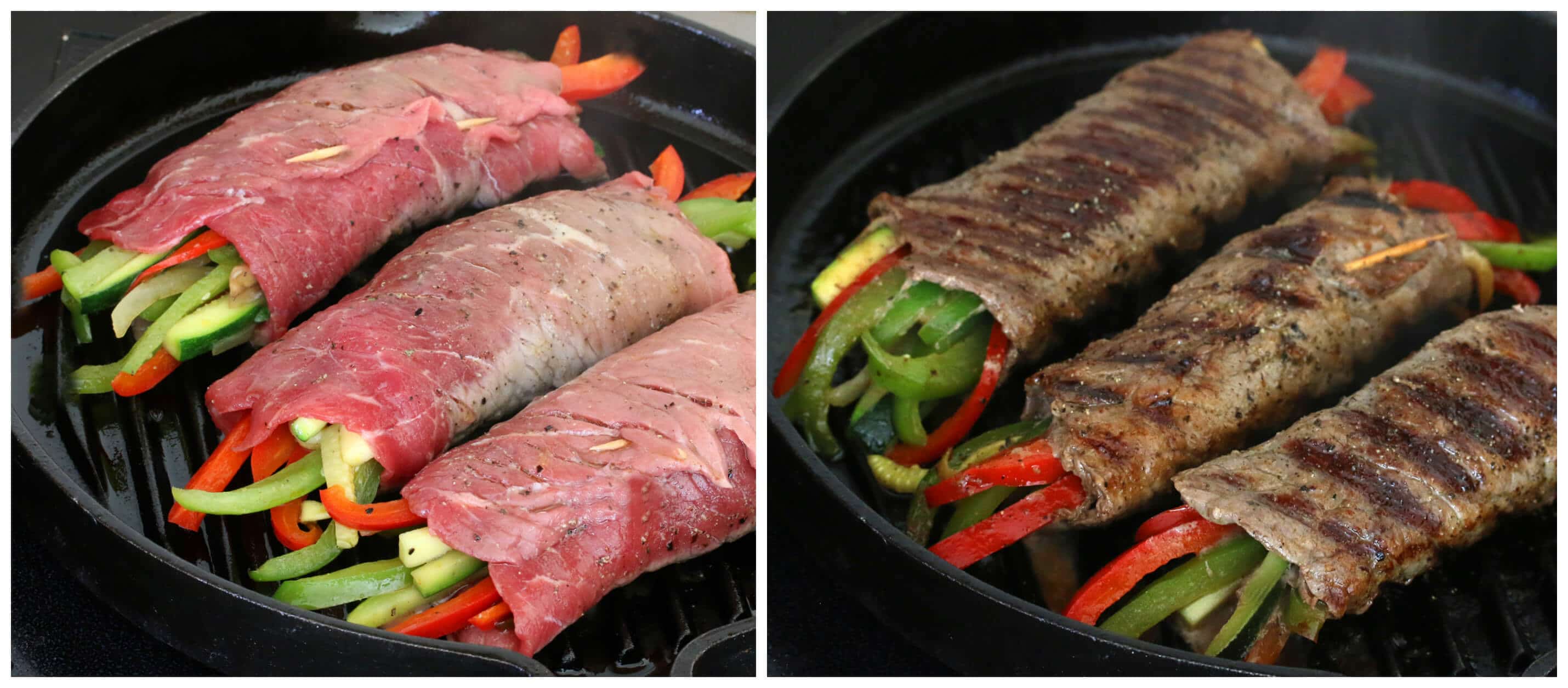 rosemary balsamic glazed steak rolls recipe vegetables healthy low carb low calorie bell peppers zucchini mushrooms