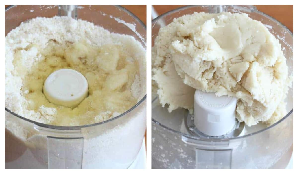 mixing ingredients in food processor