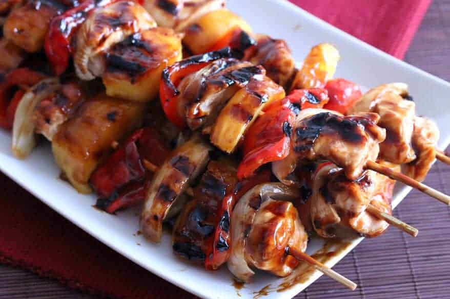 Grilled Teriyaki Chicken Skewers - The Country Cook