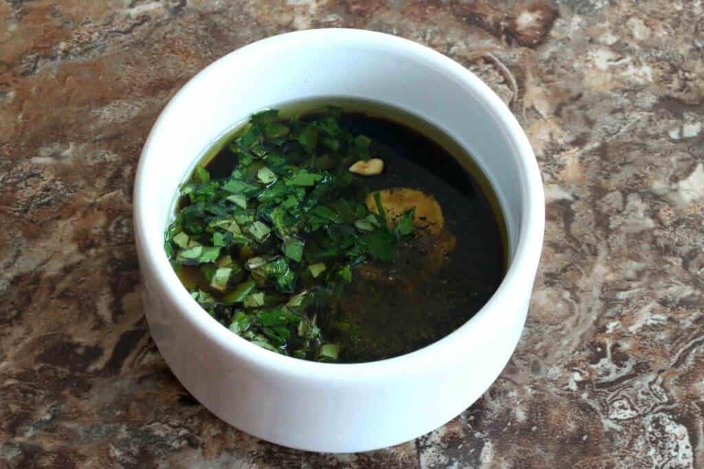 preparing vinaigrette